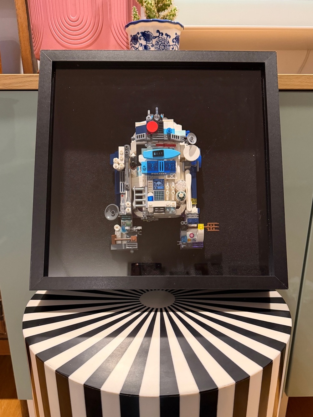 Star Wars R2D2 Custom Lego Art 13x13 Shadow Box